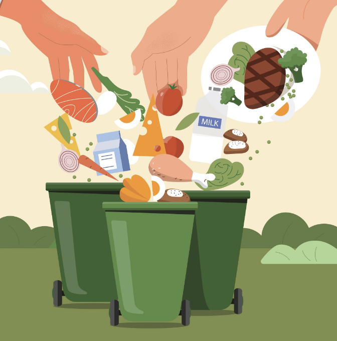 Food waste illustration